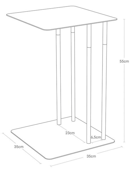 Odkladací stolík 35x35 cm Plain – YAMAZAKI