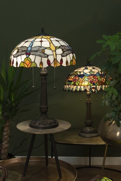 Stolná lampa Tiffany Grapevine - Ø 41*67 cm - Clayre & Eef