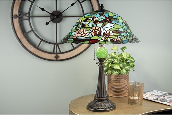 Stolní Tiffany lampa Roof - Ø 41*65 cm - Clayre & Eef