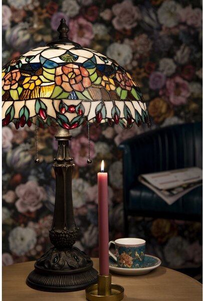 Stolná lampa Tiffany Grapevine - Ø 41*67 cm - Clayre & Eef