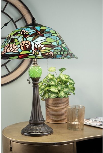 Stolní Tiffany lampa Roof - Ø 41*65 cm - Clayre & Eef