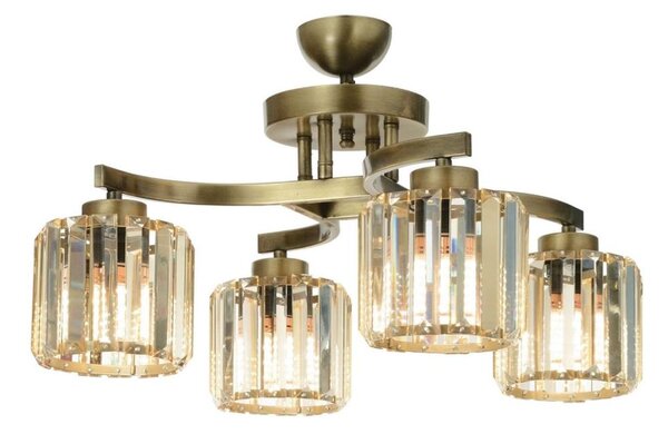 Prisadený luster CRYSTALLINE 4xE27/40W/230V bronzový