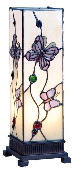Stolná lampa Tiffany Butterfly Garden - 12.5*35 cm - Clayre & Eef