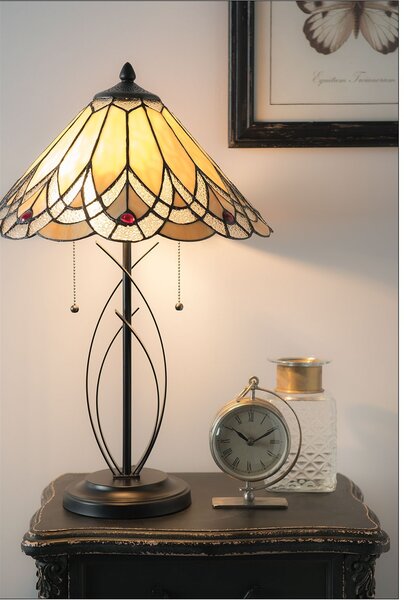 Stolná lampa Tiffany Peaceful - 40*60 cm 2x E27/60W - Clayre & Eef