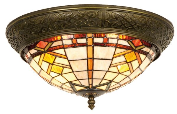 Stropné svetlo Tiffany - Ø 38 * 19 cm 2x E14 / Max 40W - Clayre & Eef