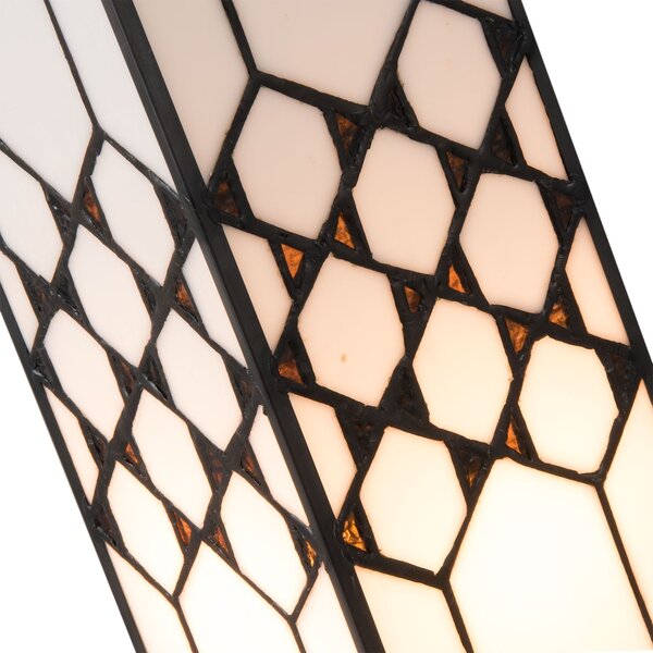 Stolná lampa Tiffany Roof - 12*12*36 cm E14 / max. 25 Watt - Clayre & Eef