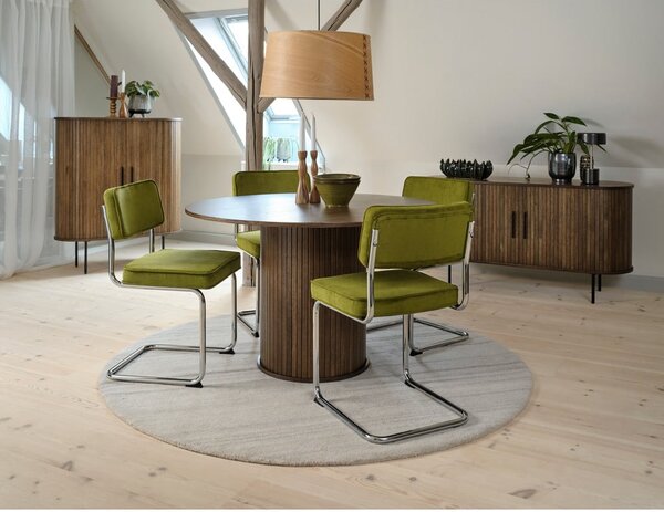 Zelená menčestrová jedálenská stolička Rupert – Unique Furniture