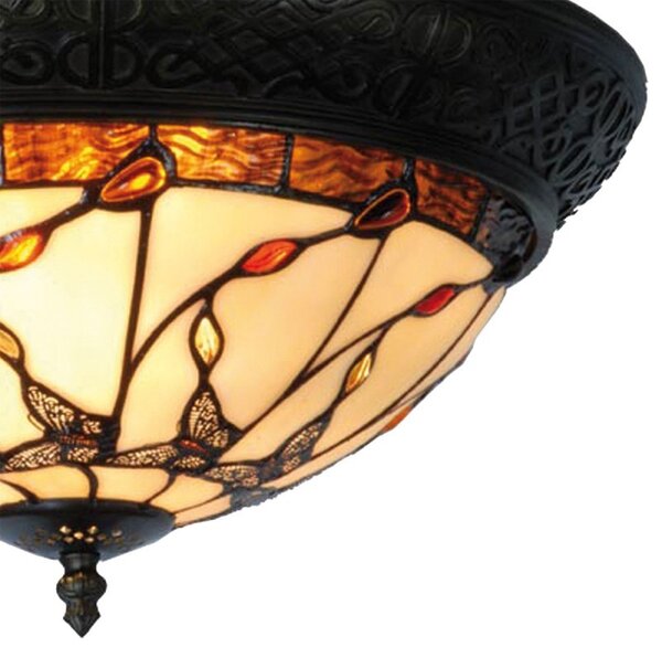 Stropné svetlo Tiffany Nature - Ø 38 * 19 cm 2x E14 / max 40W - Clayre & Eef