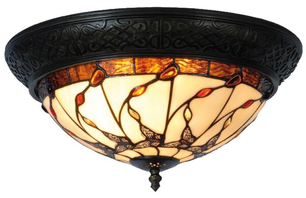 Stropné svetlo Tiffany Nature - Ø 38 * 19 cm 2x E14 / max 40W - Clayre & Eef