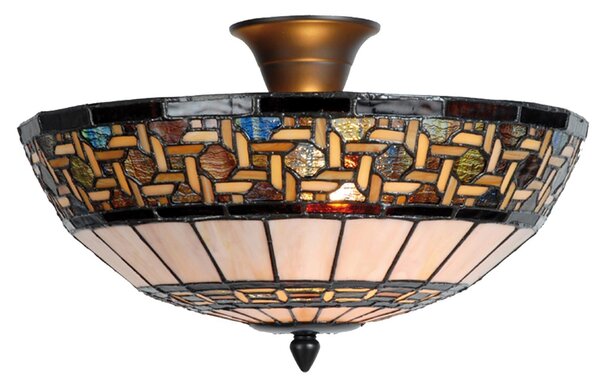 Stropné svetlo Tiffany Graciela - Ø 40 * 23 cm 2x E14 / Max 40W - Clayre & Eef