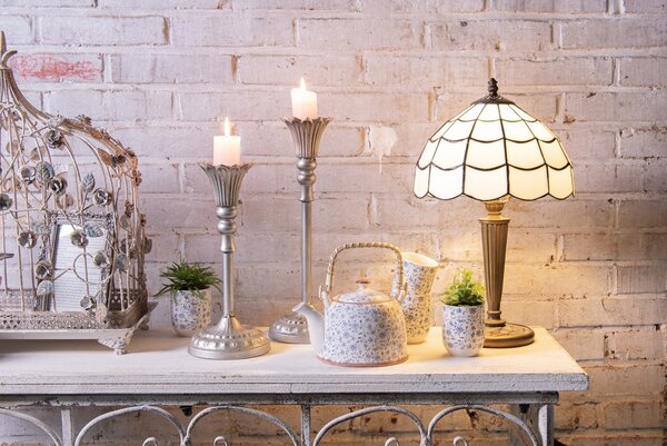Stolná lampa Tiffany - Ø 25*43 cm / E27/max 1*40W - Clayre & Eef