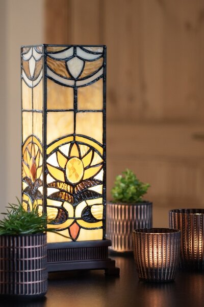 Stolná lampa Tiffany Fleur - 12 * 35 cm 1x E14 / Max 40W - Clayre & Eef