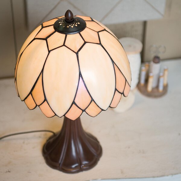 Stolná lampa Tiffany Pivoine - Ø 25 * 42 cm 1x E14 / max 60W - Clayre & Eef