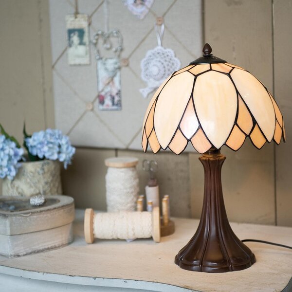 Stolná lampa Tiffany Pivoine - Ø 25 * 42 cm 1x E14 / max 60W - Clayre & Eef
