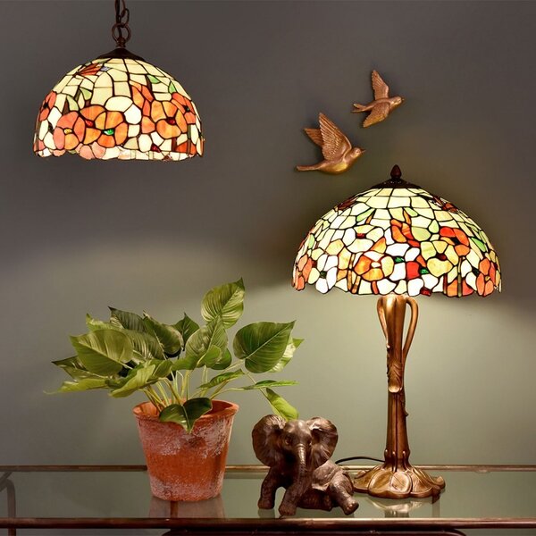 Stolná lampa Tiffany Esmée - Ø 40 * 63 cm E27 / 2 * 60W - Clayre & Eef
