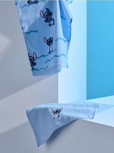 Sinsay - Bavlnené uteráky 2 ks Stitch - svetlomodrá