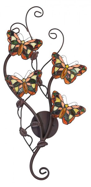 Nástenná lampa Tiffany Papillons - 32 * 68 cm G4 / 4 * 2W - Clayre & Eef