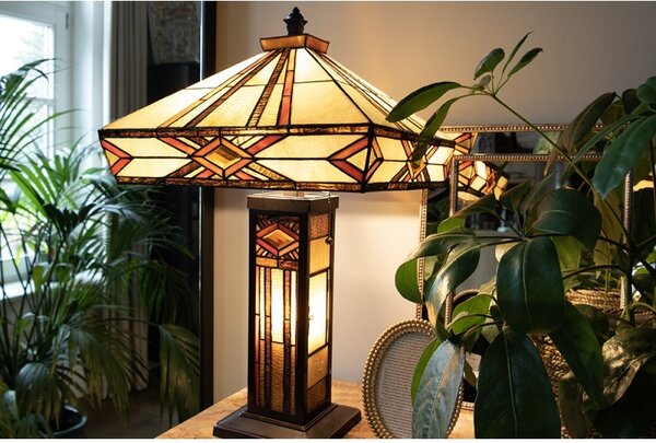 Stolná lampa Tiffany Therese - 42 * 71 cm 2x E27 / Max 60W & 1x E14 / Max 40W - Clayre & Eef