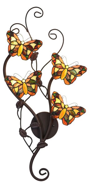 Nástenná lampa Tiffany Papillons - 32 * 68 cm G4 / 4 * 2W - Clayre & Eef
