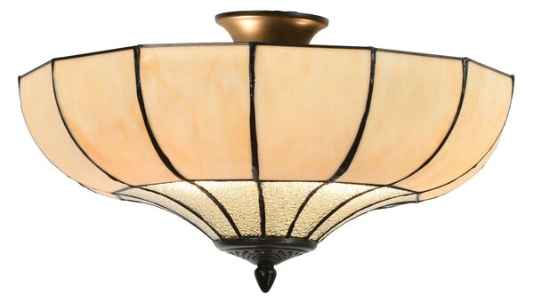 55/5000 Stropné svetlo Tiffany Champagne - Ø 46 * 25 cm E27 / 2 * 60W - Clayre & Eef