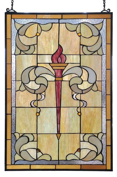 Vitrážový panel Tiffany Flambeau - 50*100 cm - Clayre & Eef