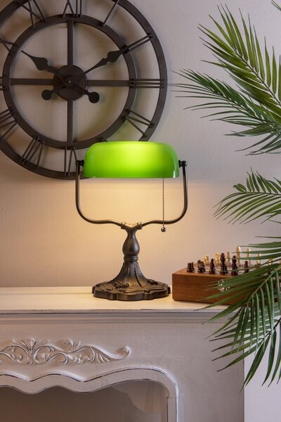 Zelená bankový lampa tiffany Velves - 27 * 20 * 36 cm 1x E27 / max 60W - Clayre & Eef