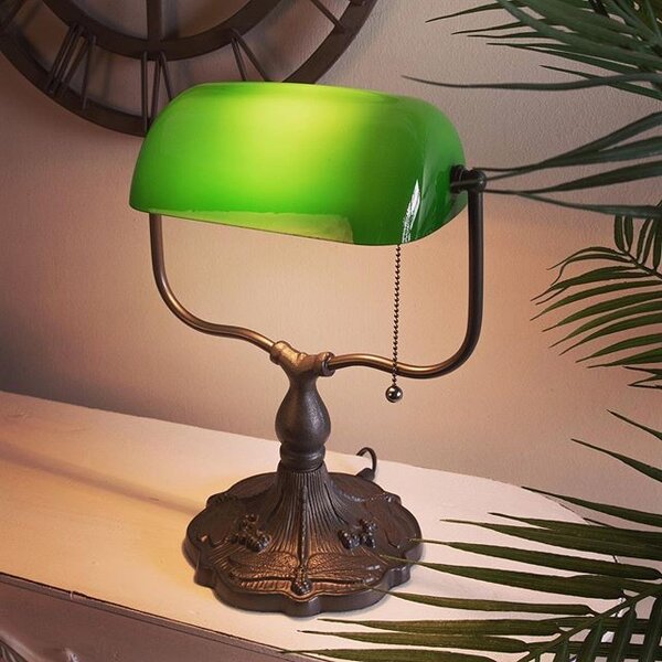 Zelená bankový lampa tiffany Velves - 27 * 20 * 36 cm 1x E27 / max 60W - Clayre & Eef