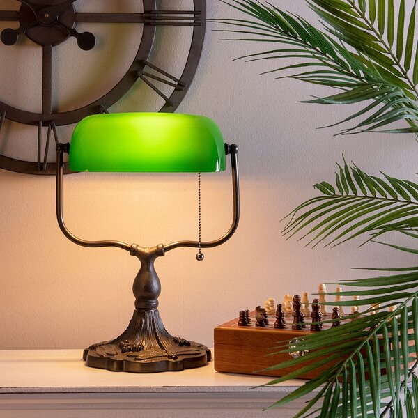 Zelená bankový lampa tiffany Velves - 27 * 20 * 36 cm 1x E27 / max 60W - Clayre & Eef
