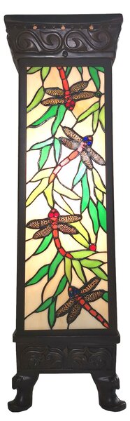 Svetelný stĺp Tiffany Dragonfly - 26 * 26 * 71 cm E27 / max 1 * 100W - Clayre & Eef