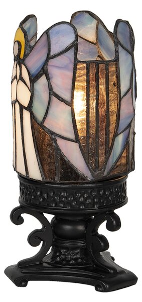 Vitrážové stolná lampa Tiffany Ange - Ø 14 * 21 cm E14 / max 1 * 25W - Clayre & Eef