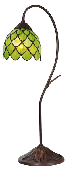 Vitrážové stolná lampa Tiffany Fleuron - Ø 28 * 60 cm E14 / max 1 * 40W - Clayre & Eef
