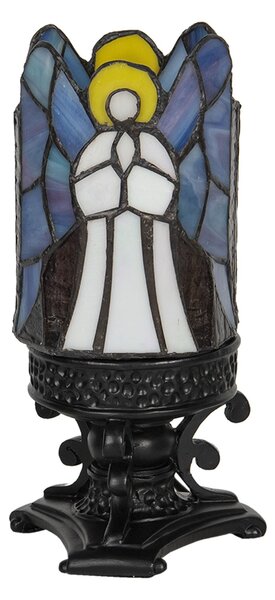 Vitrážové stolná lampa Tiffany Ange - Ø 14 * 21 cm E14 / max 1 * 25W - Clayre & Eef