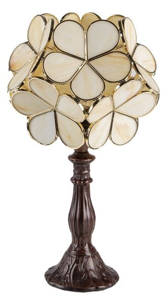 Žltá stolná lampa Tiffany Bloom - 21 * 21 * 38 cm E14 / max 1 * 25W - Clayre & Eef