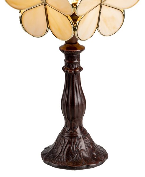 Žltá stolná lampa Tiffany Bloom - 21 * 21 * 38 cm E14 / max 1 * 25W - Clayre & Eef