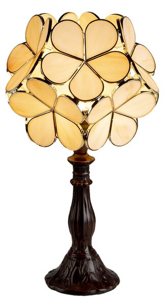 Žltá stolná lampa Tiffany Bloom - 21 * 21 * 38 cm E14 / max 1 * 25W - Clayre & Eef