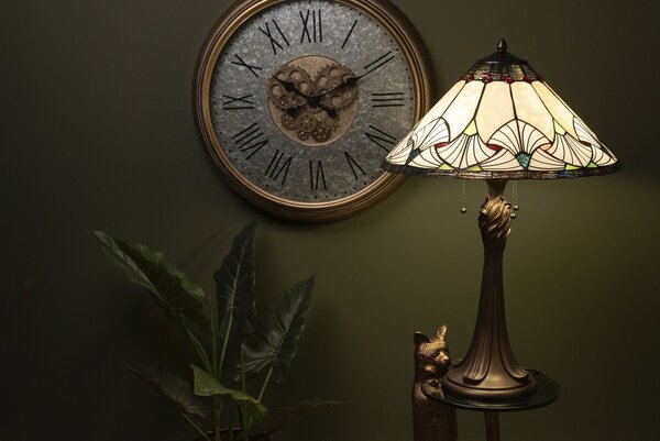 Stolná lampa Tiffany Ventilateur - Ø 51 * 78 cm - Clayre & Eef