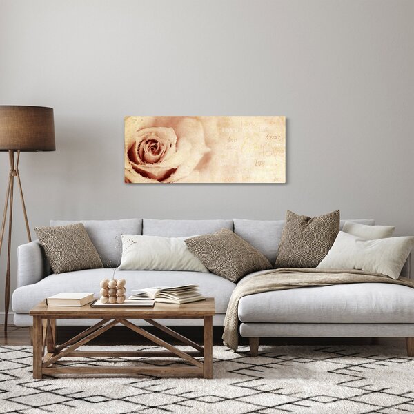 Obraz - Kvet ruže pre zaľúbených (120x50 cm)