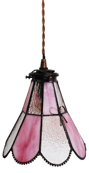Závesná lampa Tiffany FlowerArc pink - 18*15*115 cm E14/max 1*25W - Clayre & Eef