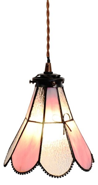 Závesná lampa Tiffany FlowerArc pink - 18*15*115 cm E14/max 1*25W - Clayre & Eef