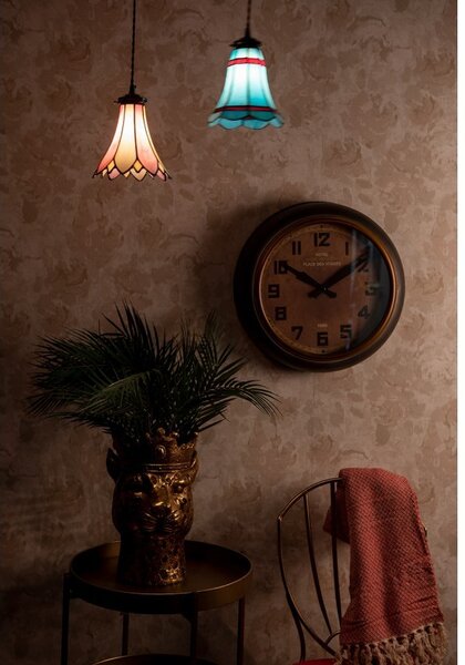 Závesná lampa Tiffany FlowerArc pink - 18*15*115 cm E14/max 1*25W - Clayre & Eef