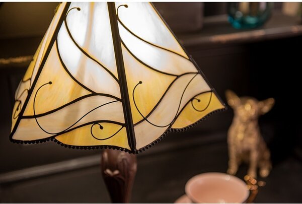 Béžová stolná lampa Tiffany Rio - Ø 31*43 cm E27/max 1*40W - Clayre & Eef