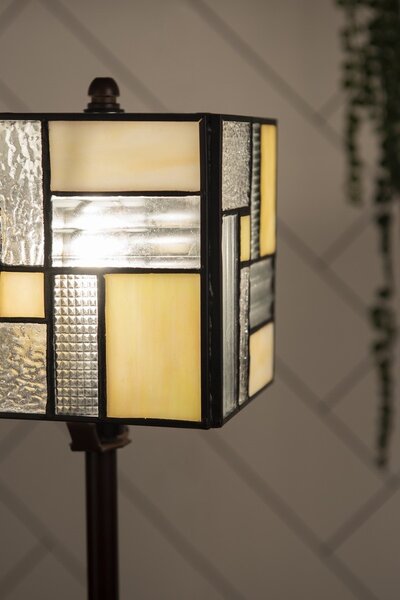 Stolná lampa Tiffany Cubio - 13*13*18 cm E14/max 1*25W - Clayre & Eef