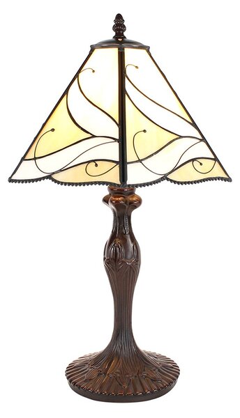Béžová stolná lampa Tiffany Rio - Ø 31*43 cm E27/max 1*40W - Clayre & Eef