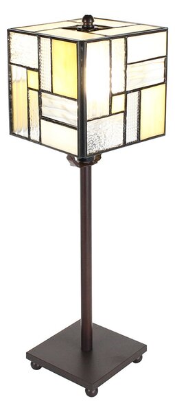 Stolná lampa Tiffany Cubio - 13*13*18 cm E14/max 1*25W - Clayre & Eef