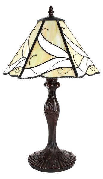 Béžová stolná lampa Tiffany Rio - Ø 31*43 cm E27/max 1*40W - Clayre & Eef
