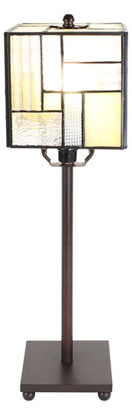 Stolná lampa Tiffany Cubio - 13*13*18 cm E14/max 1*25W - Clayre & Eef