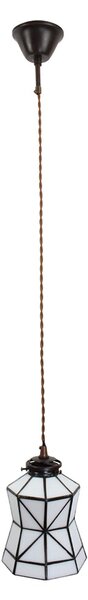 Biela závesná tiffany lampa Joanne - Ø 15*115 cm E14/max 1*25W - Clayre & Eef