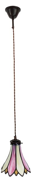 Závesná lampa Tiffany Flower pink - Ø 15*115 cm E14/max 1*25W - Clayre & Eef