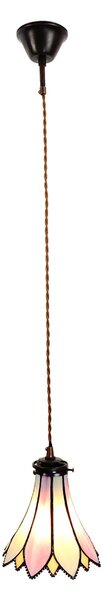 Závesná lampa Tiffany Flower pink - Ø 15*115 cm E14/max 1*25W - Clayre & Eef