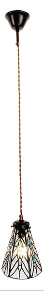 Závesná Tiffany lampa modré kamienky BlueEye - Ø 15*115 cm E14/max 1*25W - Clayre & Eef